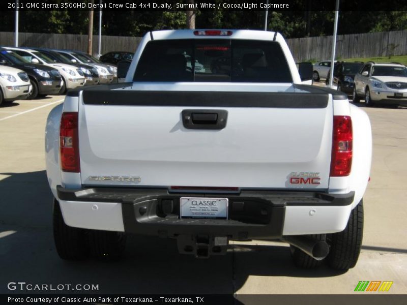 Summit White / Cocoa/Light Cashmere 2011 GMC Sierra 3500HD Denali Crew Cab 4x4 Dually