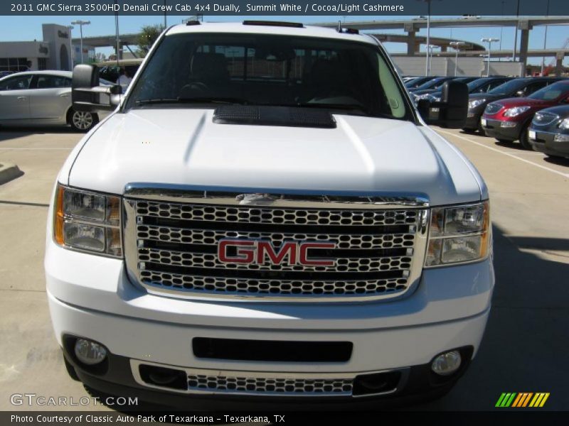 Summit White / Cocoa/Light Cashmere 2011 GMC Sierra 3500HD Denali Crew Cab 4x4 Dually