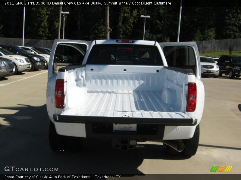 Summit White / Cocoa/Light Cashmere 2011 GMC Sierra 3500HD Denali Crew Cab 4x4 Dually