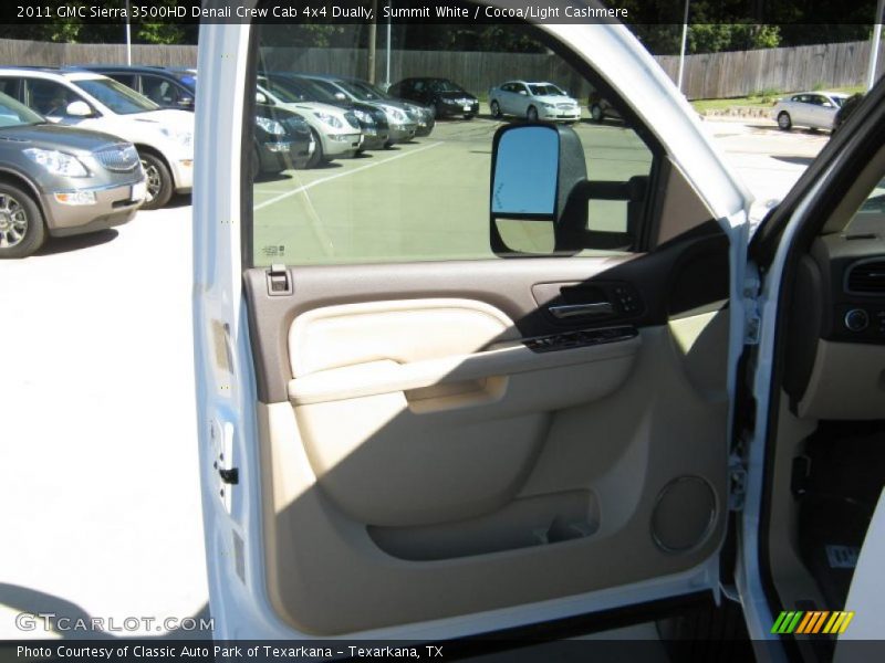 Summit White / Cocoa/Light Cashmere 2011 GMC Sierra 3500HD Denali Crew Cab 4x4 Dually