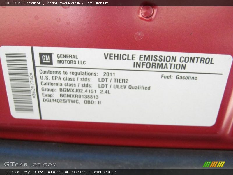 Merlot Jewel Metallic / Light Titanium 2011 GMC Terrain SLT