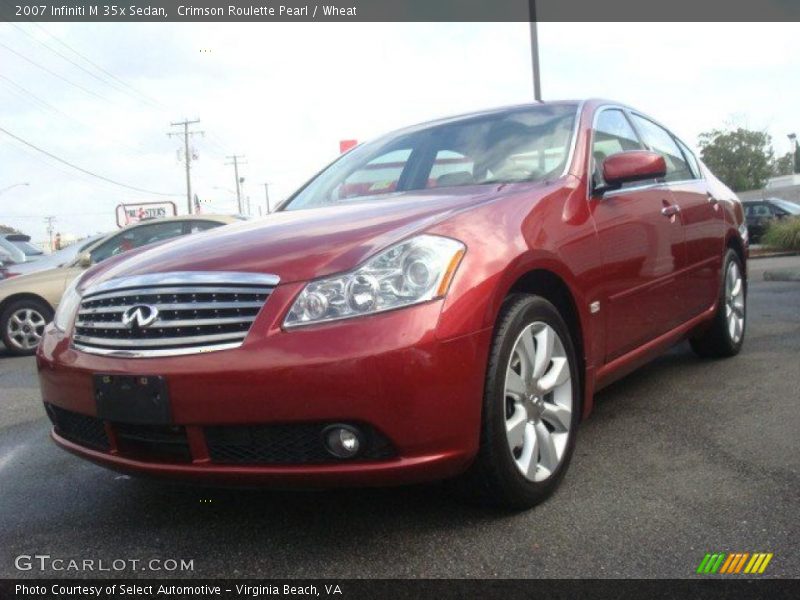 Crimson Roulette Pearl / Wheat 2007 Infiniti M 35x Sedan