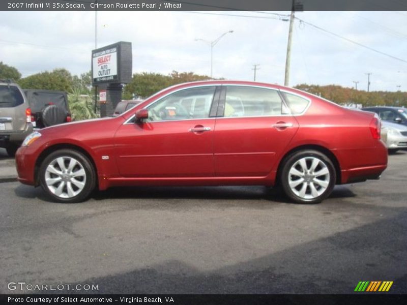 Crimson Roulette Pearl / Wheat 2007 Infiniti M 35x Sedan
