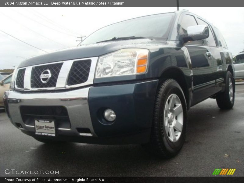 Deep Water Blue Metallic / Steel/Titanium 2004 Nissan Armada LE