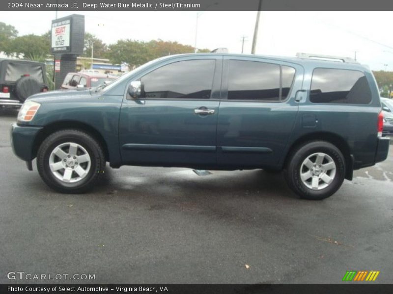 Deep Water Blue Metallic / Steel/Titanium 2004 Nissan Armada LE