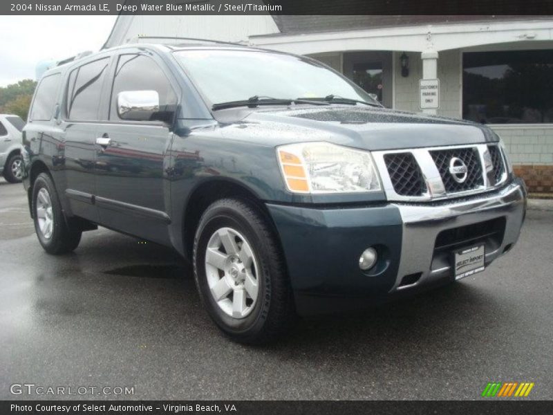 Deep Water Blue Metallic / Steel/Titanium 2004 Nissan Armada LE