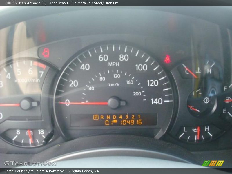 Deep Water Blue Metallic / Steel/Titanium 2004 Nissan Armada LE