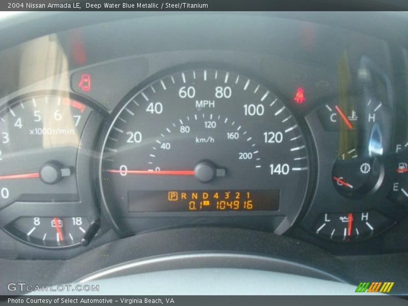 Deep Water Blue Metallic / Steel/Titanium 2004 Nissan Armada LE