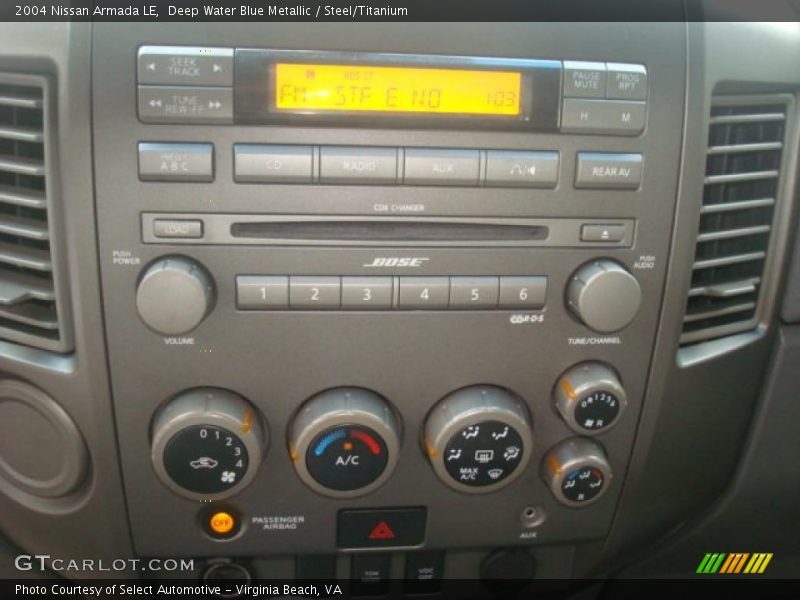 Deep Water Blue Metallic / Steel/Titanium 2004 Nissan Armada LE