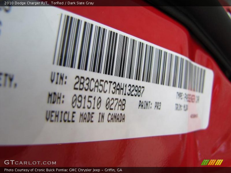 TorRed / Dark Slate Gray 2010 Dodge Charger R/T