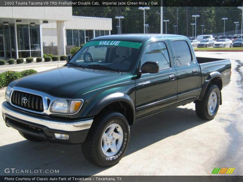 Imperial Jade Green Mica / Oak 2003 Toyota Tacoma V6 TRD PreRunner Double Cab