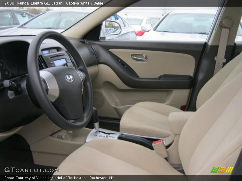 Captiva White / Beige 2008 Hyundai Elantra GLS Sedan