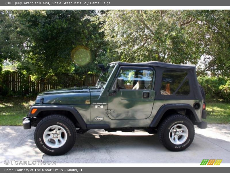 Shale Green Metallic / Camel Beige 2002 Jeep Wrangler X 4x4