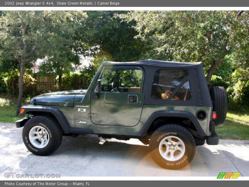 Shale Green Metallic / Camel Beige 2002 Jeep Wrangler X 4x4