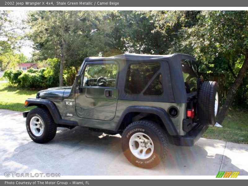 Shale Green Metallic / Camel Beige 2002 Jeep Wrangler X 4x4