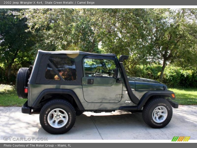 Shale Green Metallic / Camel Beige 2002 Jeep Wrangler X 4x4