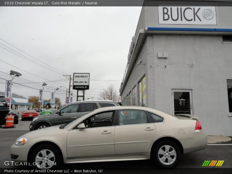 Gold Mist Metallic / Neutral 2010 Chevrolet Impala LT