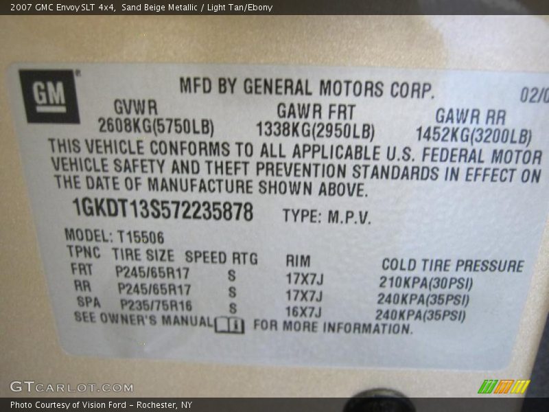 Sand Beige Metallic / Light Tan/Ebony 2007 GMC Envoy SLT 4x4