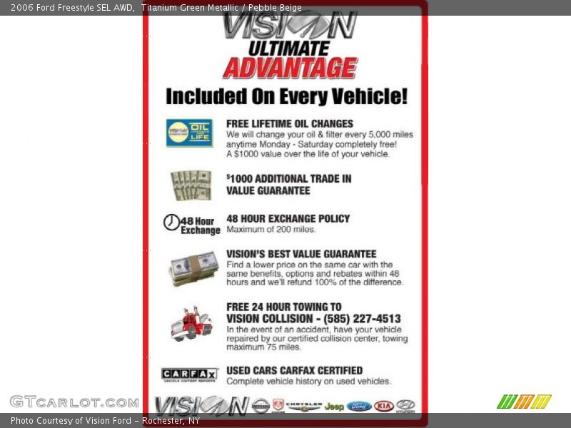 Titanium Green Metallic / Pebble Beige 2006 Ford Freestyle SEL AWD