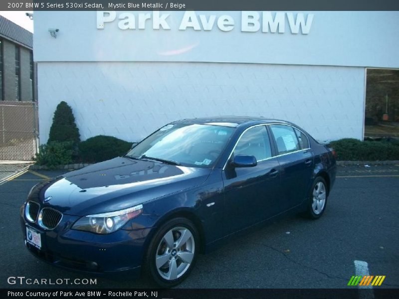 Mystic Blue Metallic / Beige 2007 BMW 5 Series 530xi Sedan