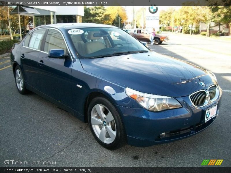 Mystic Blue Metallic / Beige 2007 BMW 5 Series 530xi Sedan