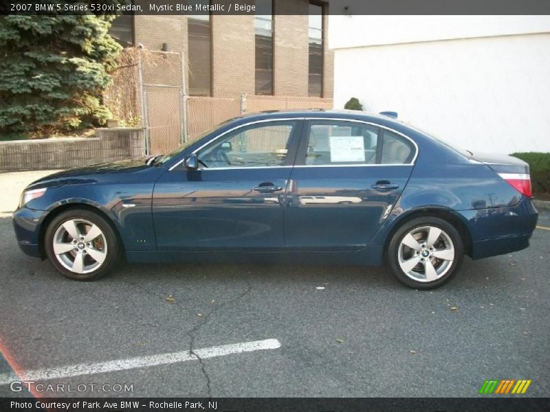 Mystic Blue Metallic / Beige 2007 BMW 5 Series 530xi Sedan