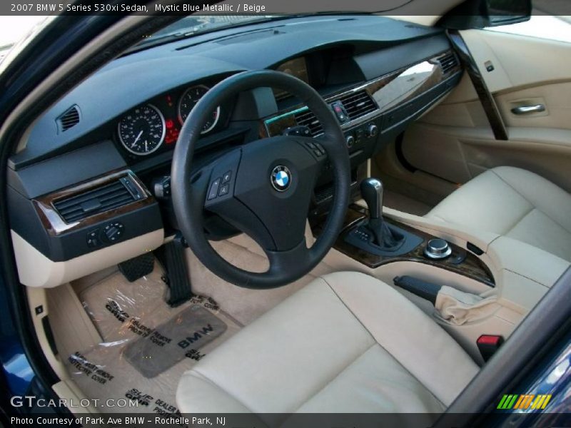 Mystic Blue Metallic / Beige 2007 BMW 5 Series 530xi Sedan