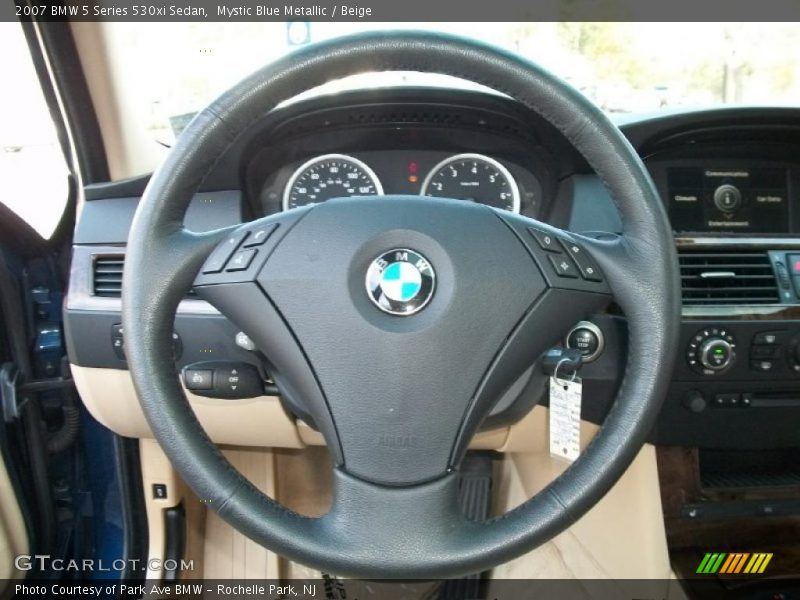 Mystic Blue Metallic / Beige 2007 BMW 5 Series 530xi Sedan