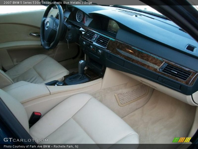 Mystic Blue Metallic / Beige 2007 BMW 5 Series 530xi Sedan