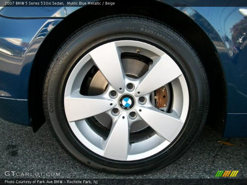Mystic Blue Metallic / Beige 2007 BMW 5 Series 530xi Sedan