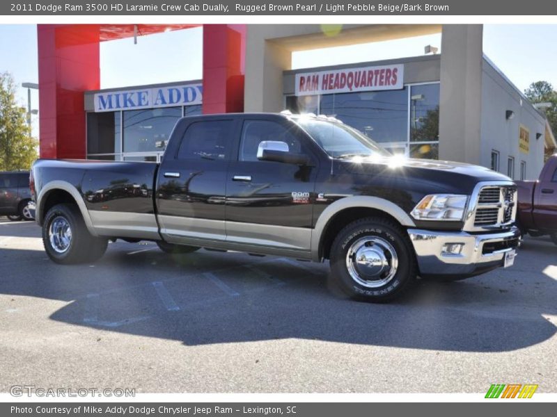 Rugged Brown Pearl / Light Pebble Beige/Bark Brown 2011 Dodge Ram 3500 HD Laramie Crew Cab Dually