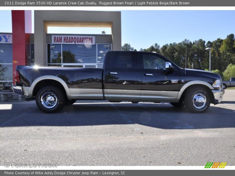 Rugged Brown Pearl / Light Pebble Beige/Bark Brown 2011 Dodge Ram 3500 HD Laramie Crew Cab Dually