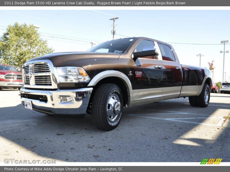 Rugged Brown Pearl / Light Pebble Beige/Bark Brown 2011 Dodge Ram 3500 HD Laramie Crew Cab Dually