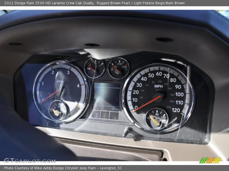 Rugged Brown Pearl / Light Pebble Beige/Bark Brown 2011 Dodge Ram 3500 HD Laramie Crew Cab Dually
