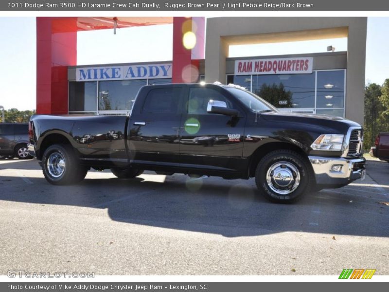 Rugged Brown Pearl / Light Pebble Beige/Bark Brown 2011 Dodge Ram 3500 HD Laramie Crew Cab Dually