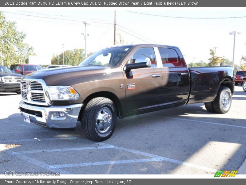 Rugged Brown Pearl / Light Pebble Beige/Bark Brown 2011 Dodge Ram 3500 HD Laramie Crew Cab Dually