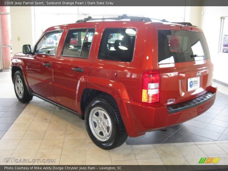 Sunburst Orange Pearl / Dark Slate Gray 2008 Jeep Patriot Sport
