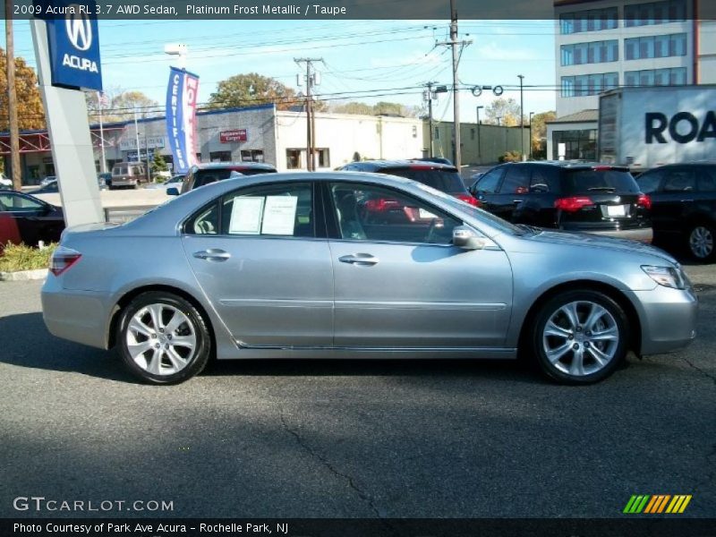 Platinum Frost Metallic / Taupe 2009 Acura RL 3.7 AWD Sedan
