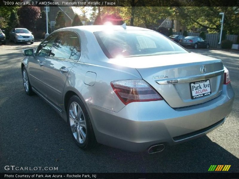 Platinum Frost Metallic / Taupe 2009 Acura RL 3.7 AWD Sedan