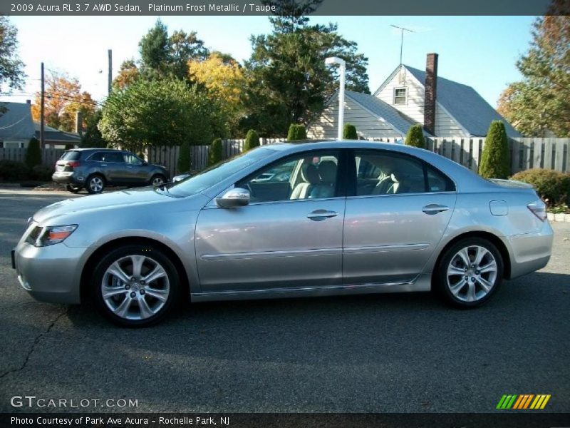 Platinum Frost Metallic / Taupe 2009 Acura RL 3.7 AWD Sedan