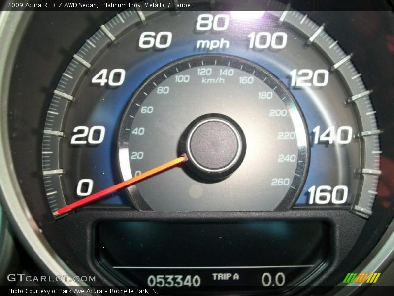 Platinum Frost Metallic / Taupe 2009 Acura RL 3.7 AWD Sedan