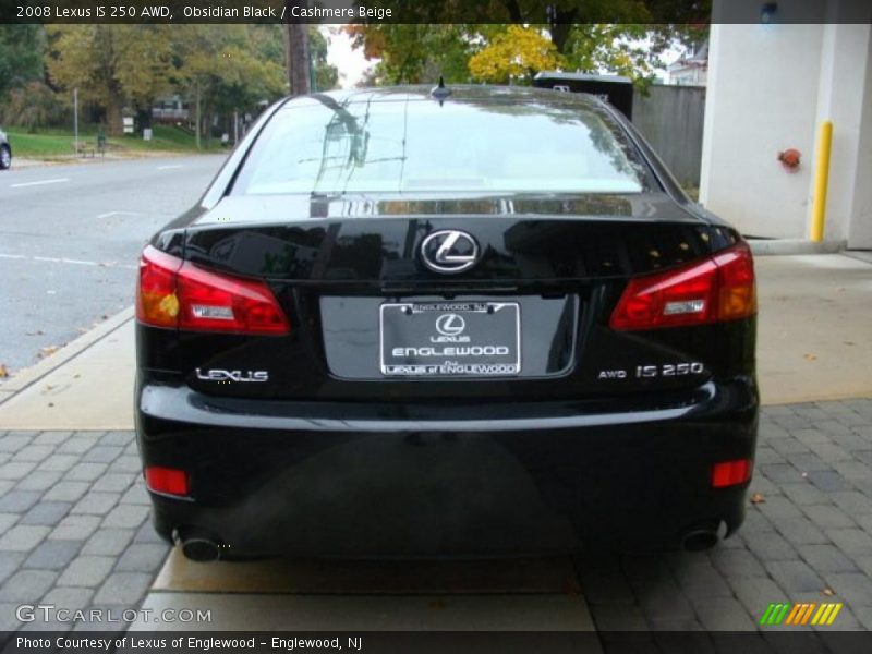 Obsidian Black / Cashmere Beige 2008 Lexus IS 250 AWD