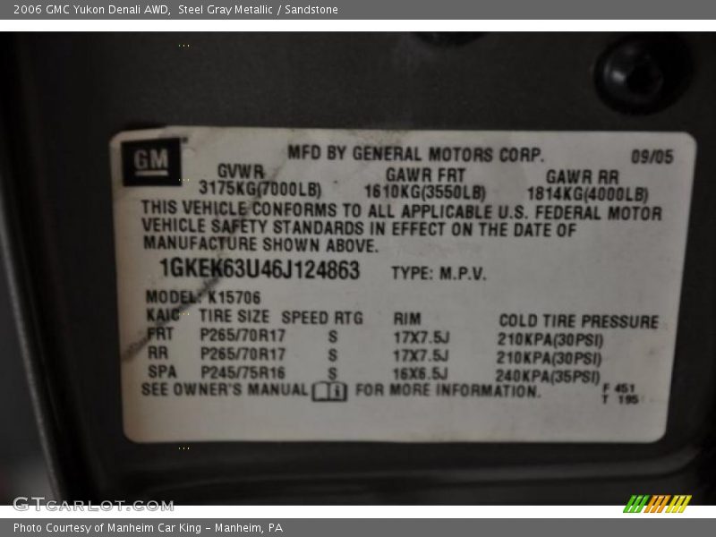 Steel Gray Metallic / Sandstone 2006 GMC Yukon Denali AWD