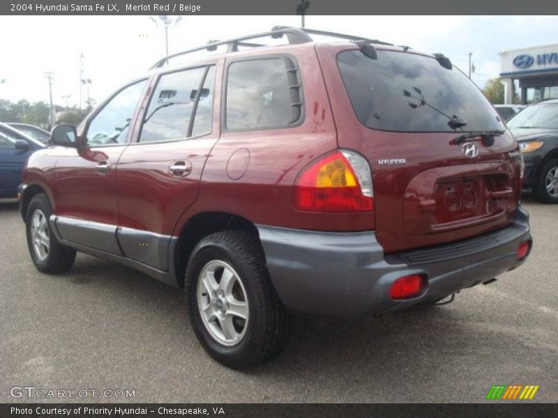 Merlot Red / Beige 2004 Hyundai Santa Fe LX