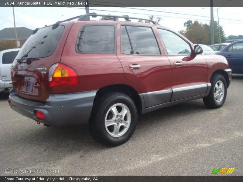 Merlot Red / Beige 2004 Hyundai Santa Fe LX