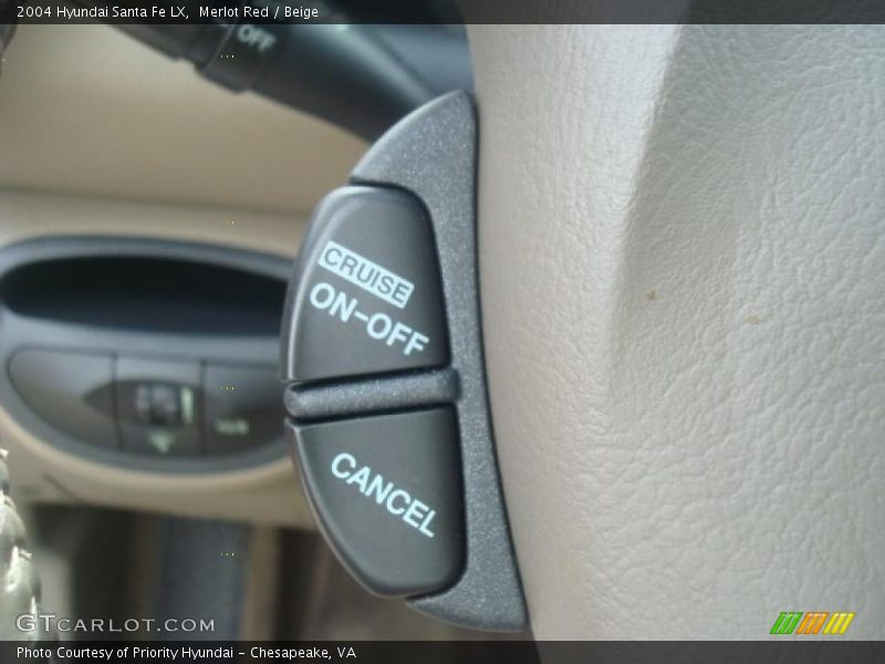 Merlot Red / Beige 2004 Hyundai Santa Fe LX