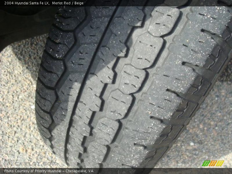 Merlot Red / Beige 2004 Hyundai Santa Fe LX