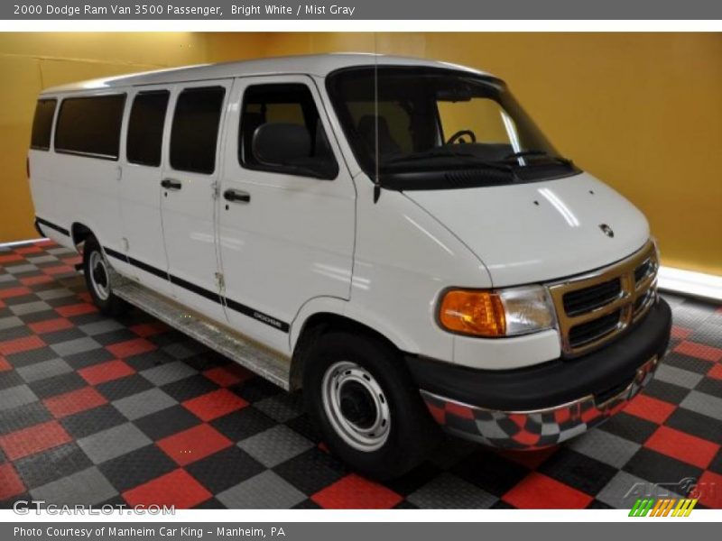 Bright White / Mist Gray 2000 Dodge Ram Van 3500 Passenger