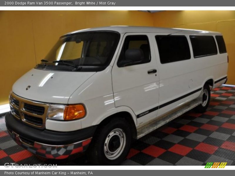 Bright White / Mist Gray 2000 Dodge Ram Van 3500 Passenger