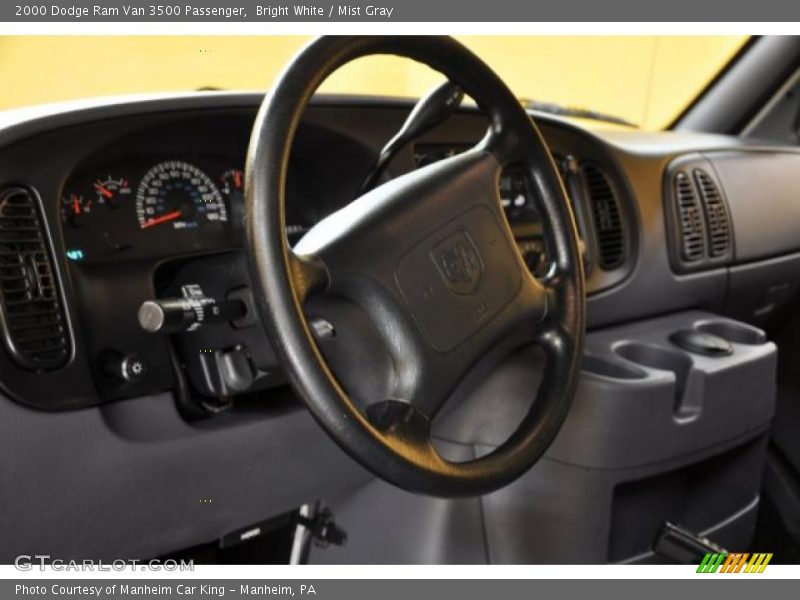 Bright White / Mist Gray 2000 Dodge Ram Van 3500 Passenger